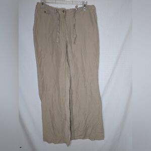 Clover by Bobby Jones Tan Silk Linen Pants Size 6